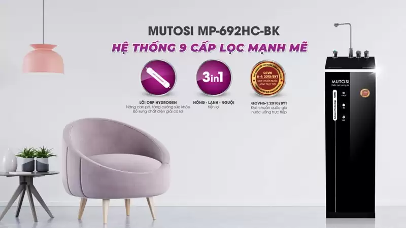 Máy lọc nước Nóng Lạnh Nguội 9 lõi MP-692HC-BK