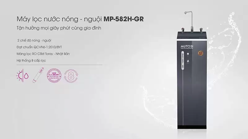 Máy lọc nước Nóng Nguội 8 lõi MP-582H-GR
